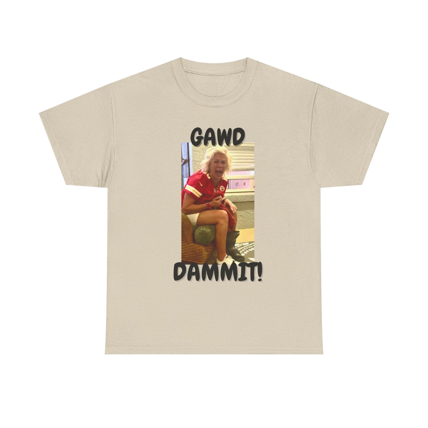 Funny Unisex Heavy Cotton Tee - "Gawd Dammit!" Humor Shirt for Casual Wear