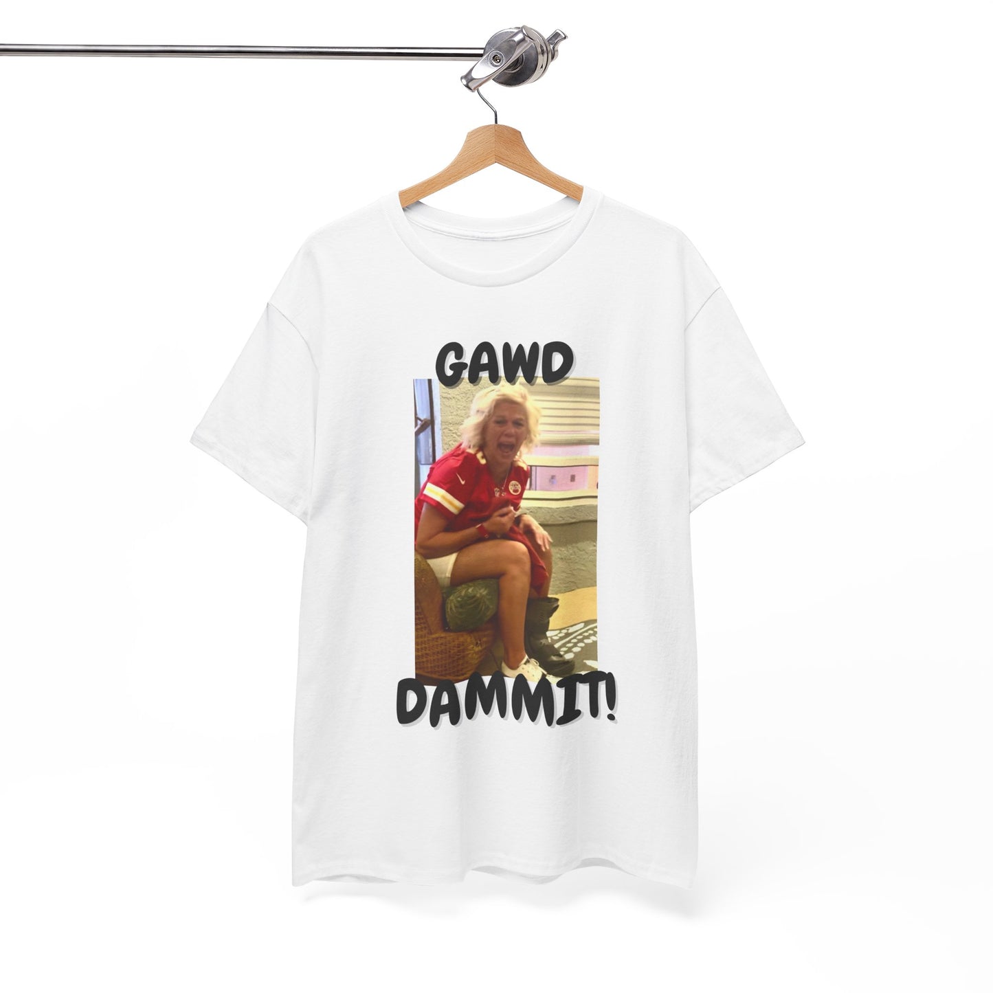 Funny Unisex Heavy Cotton Tee - "Gawd Dammit!" Humor Shirt for Casual Wear