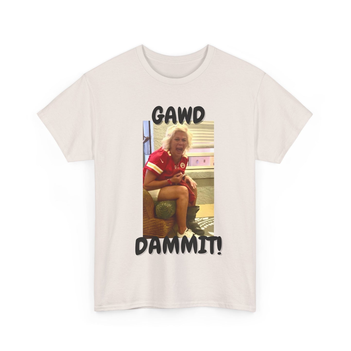 Funny Unisex Heavy Cotton Tee - "Gawd Dammit!" Humor Shirt for Casual Wear