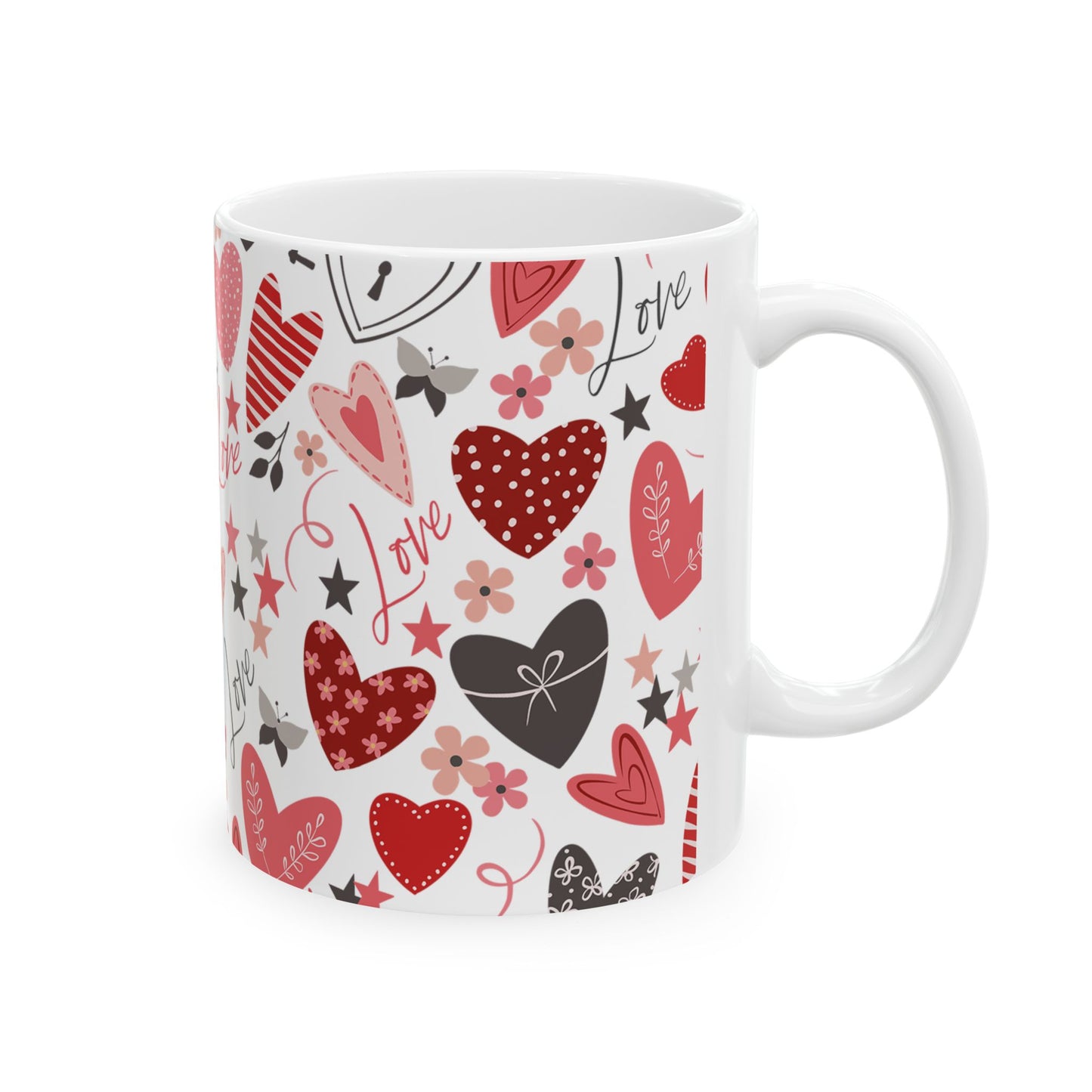 valentines hearts Ceramic Mug, (11oz, 15oz)