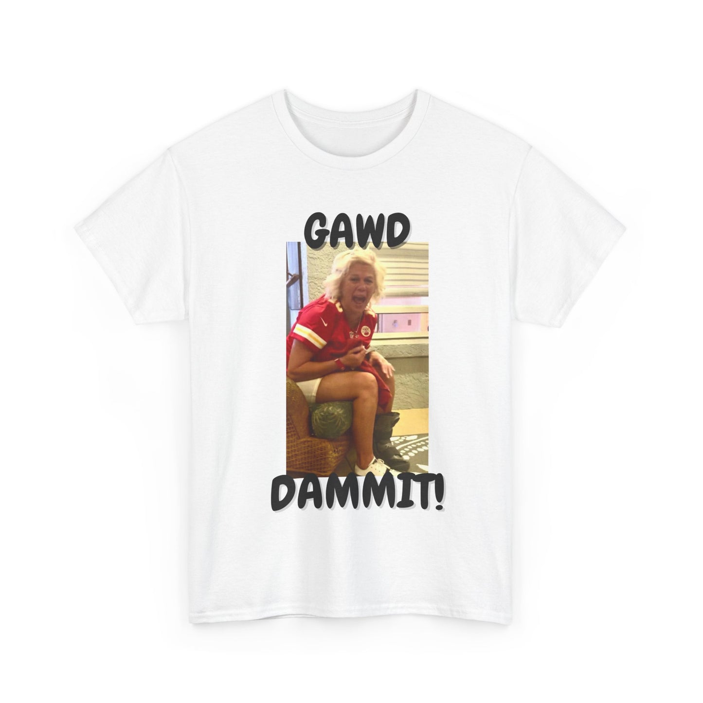 Funny Unisex Heavy Cotton Tee - "Gawd Dammit!" Humor Shirt for Casual Wear