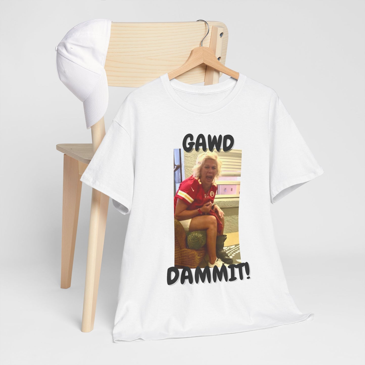 Funny Unisex Heavy Cotton Tee - "Gawd Dammit!" Humor Shirt for Casual Wear