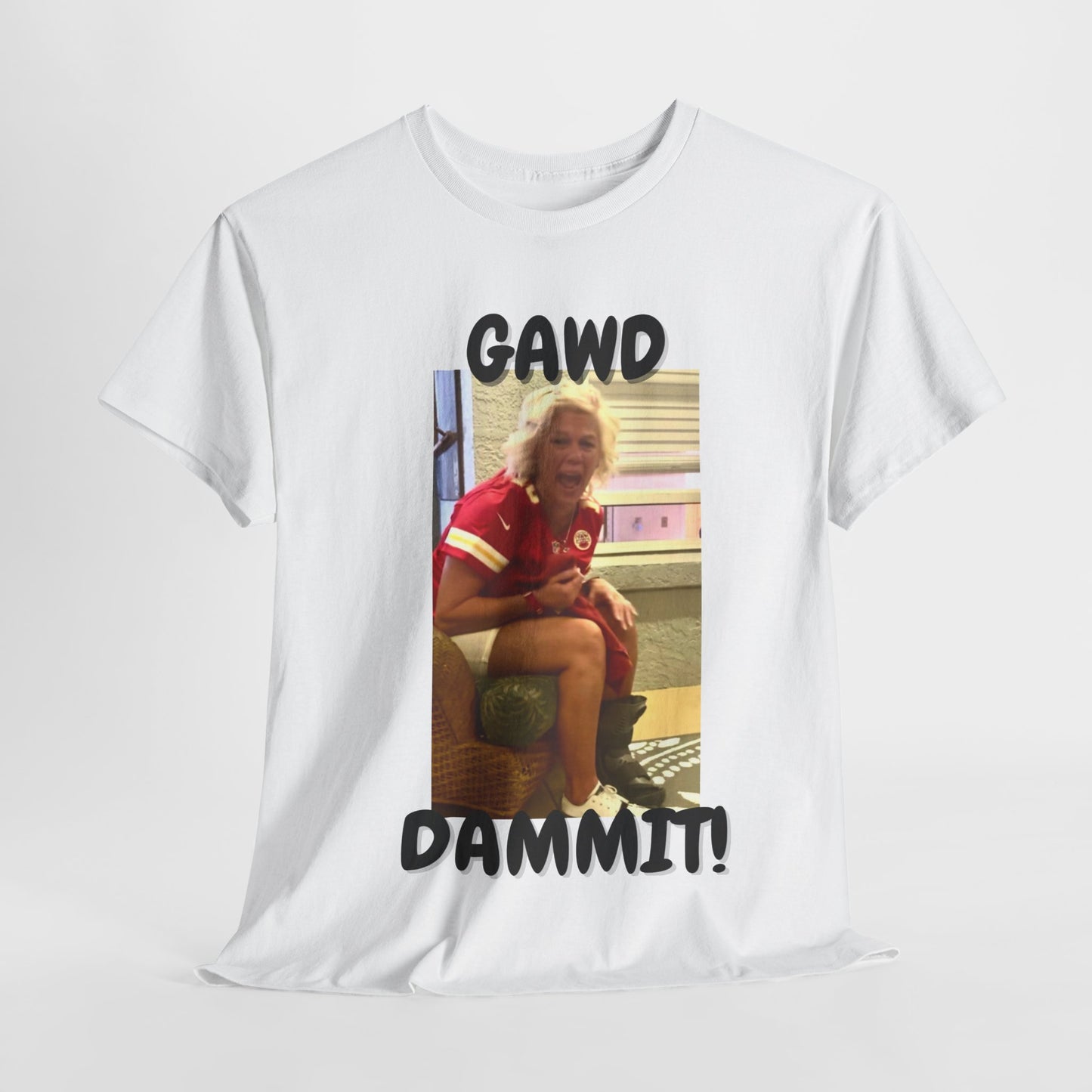 Funny Unisex Heavy Cotton Tee - "Gawd Dammit!" Humor Shirt for Casual Wear