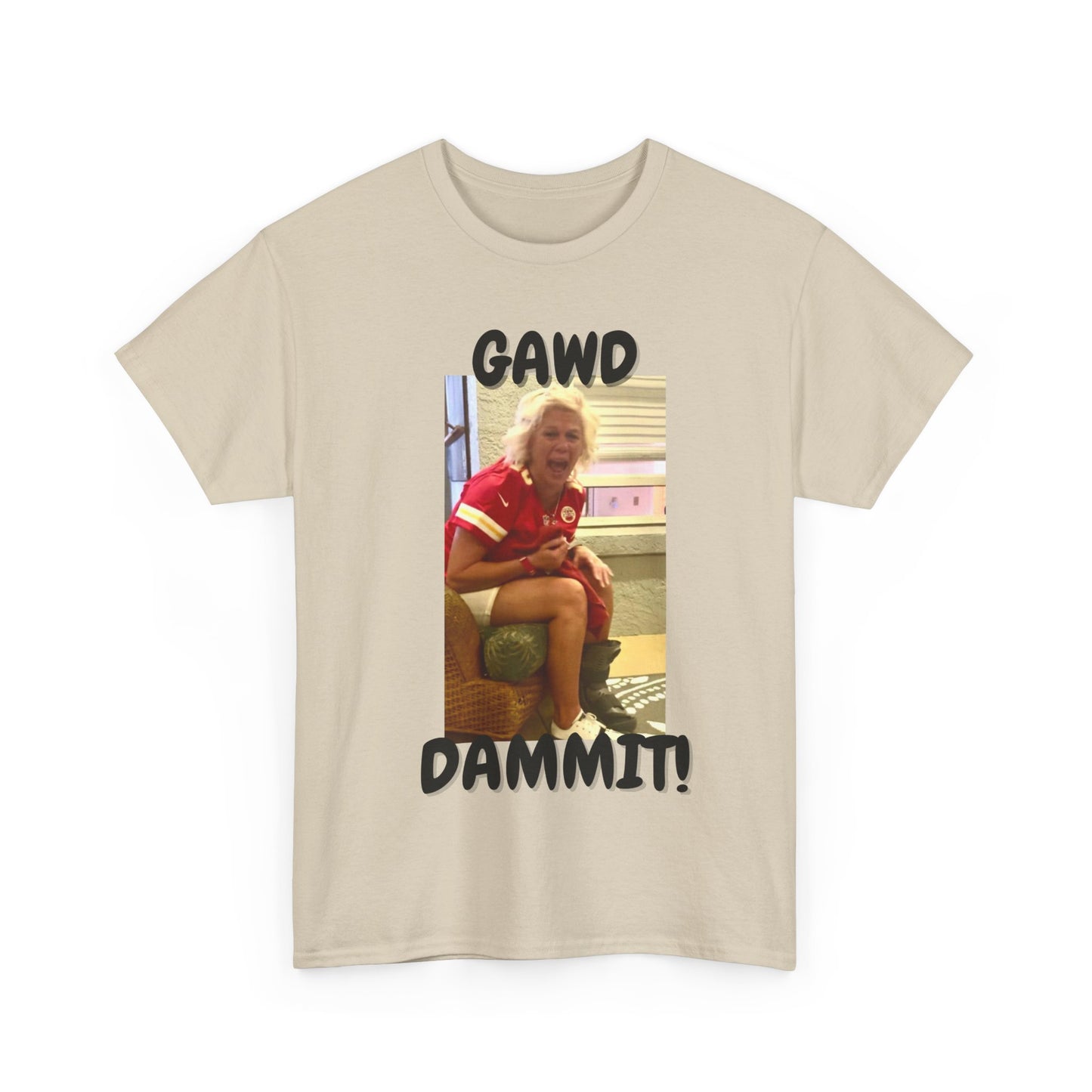 Funny Unisex Heavy Cotton Tee - "Gawd Dammit!" Humor Shirt for Casual Wear