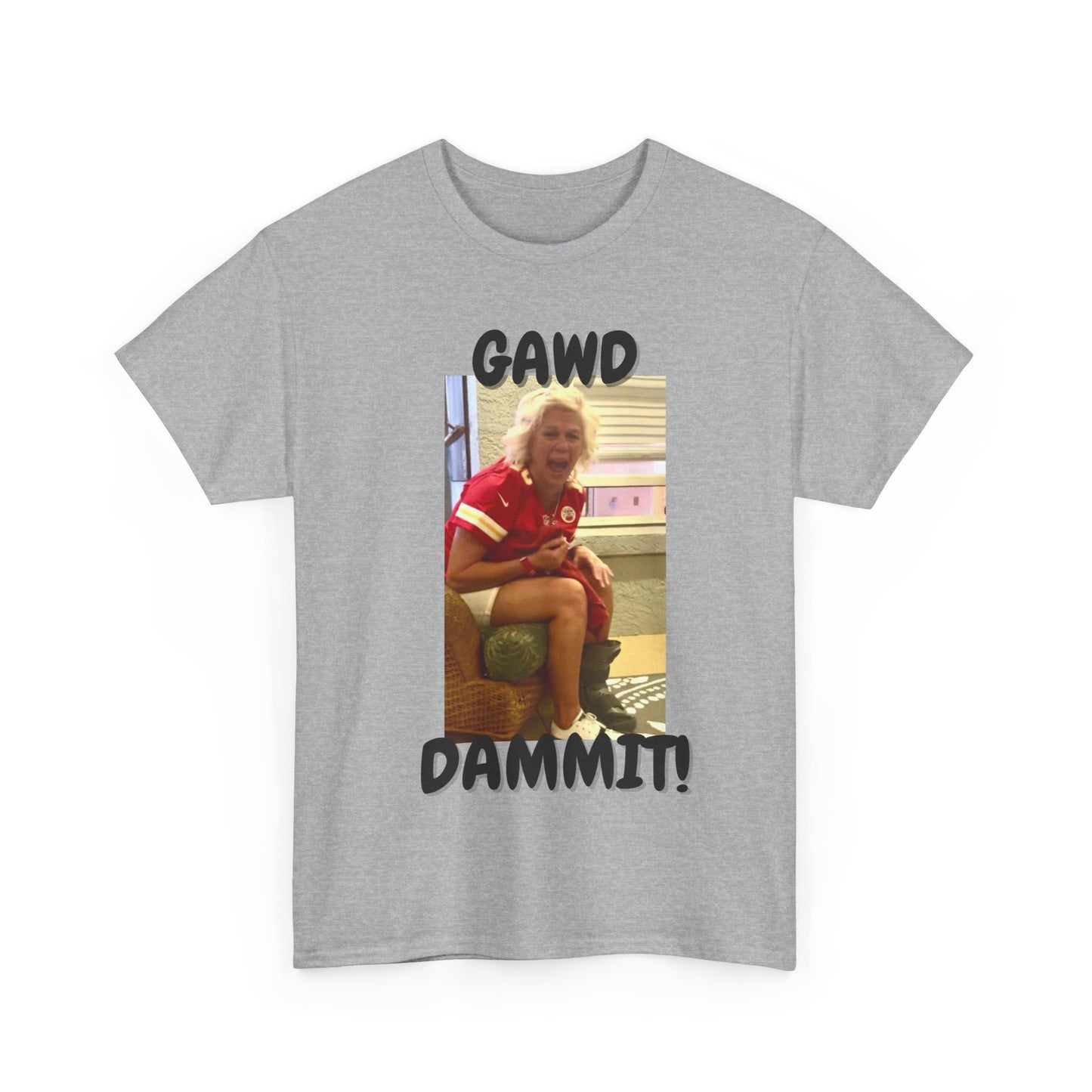 Funny Unisex Heavy Cotton Tee - "Gawd Dammit!" Humor Shirt for Casual Wear