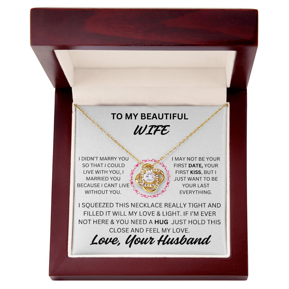 To My Beautiful Wife Love Knot Necklace