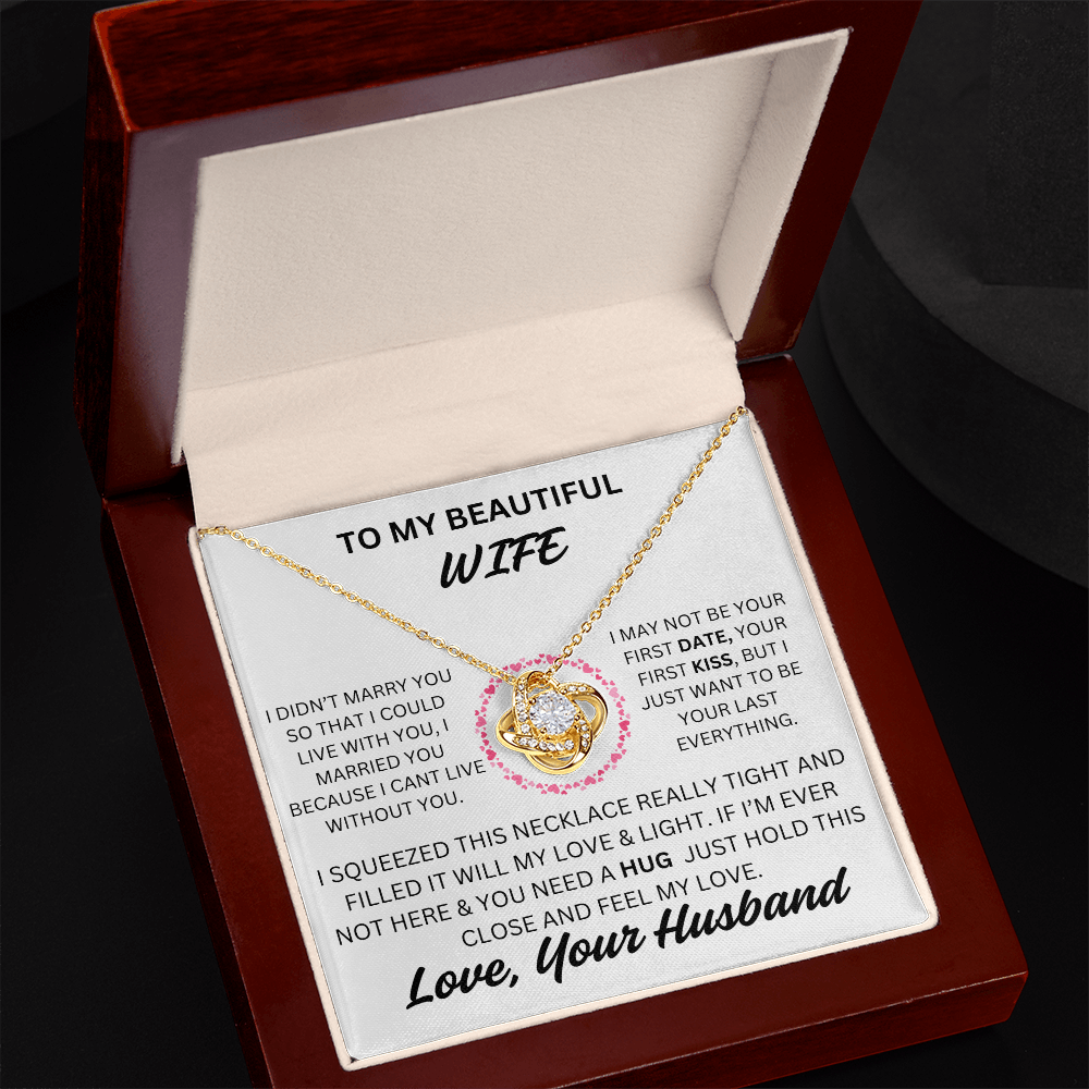 To My Beautiful Wife Love Knot Necklace