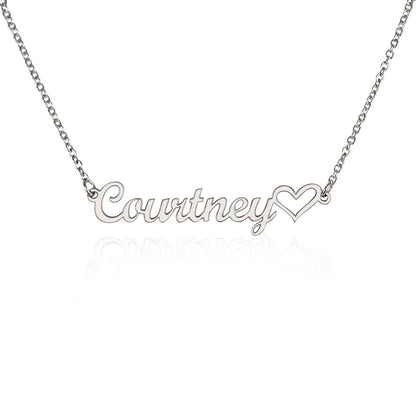 Heart name necklace