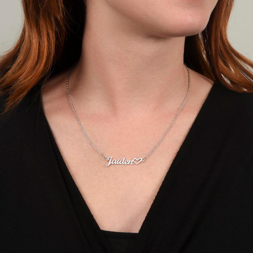 Heart name necklace