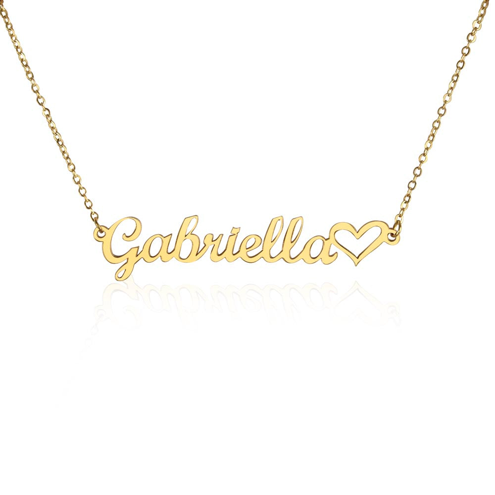 Heart name necklace