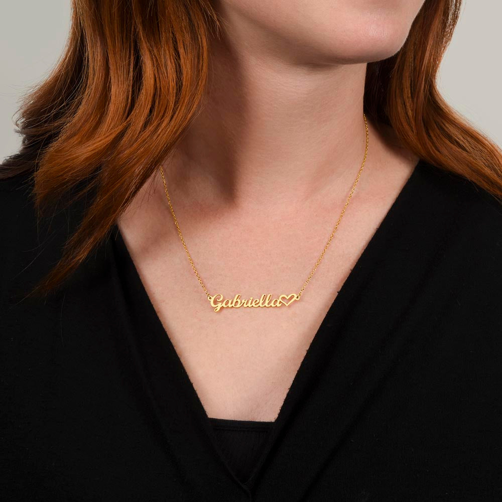 Heart name necklace