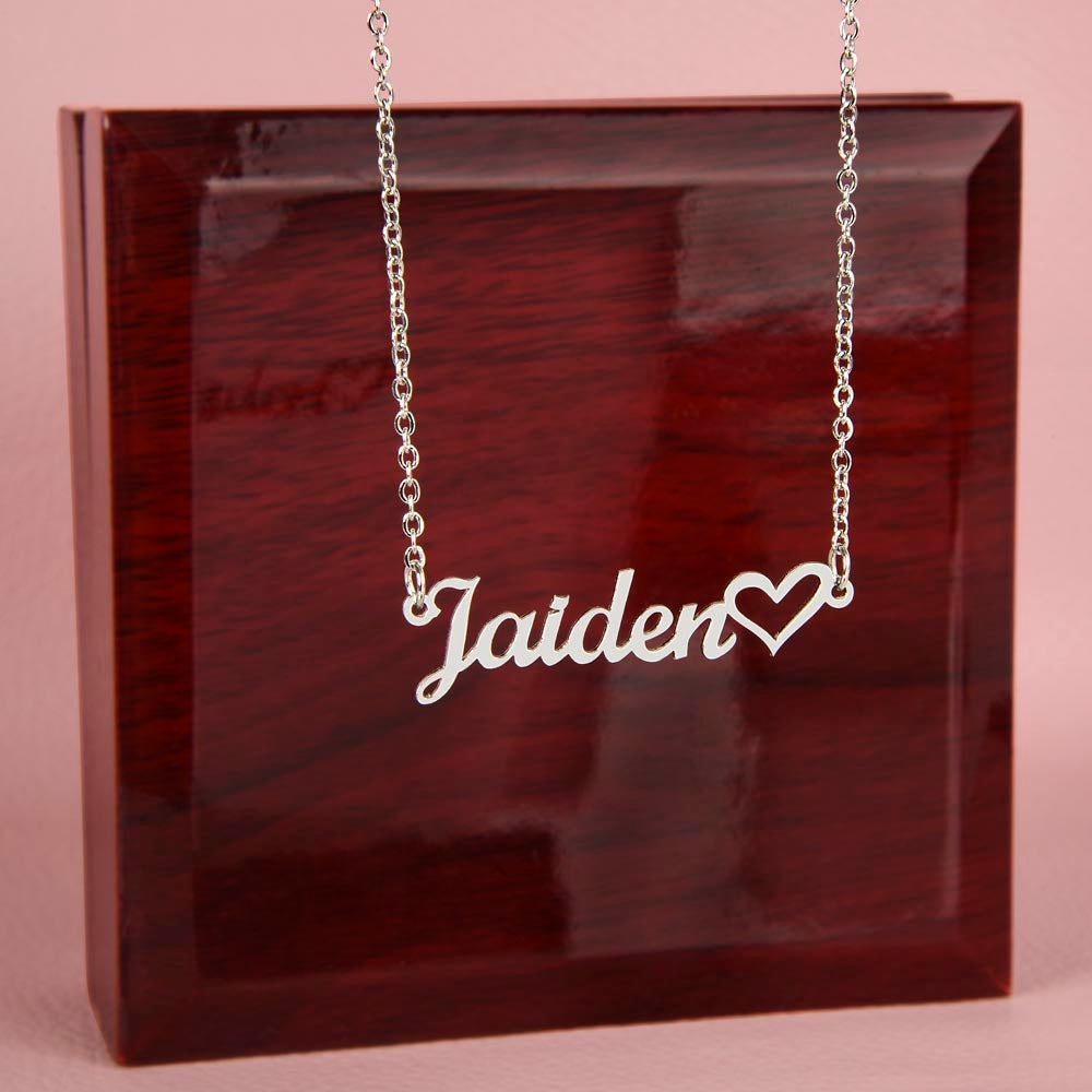 Heart name necklace