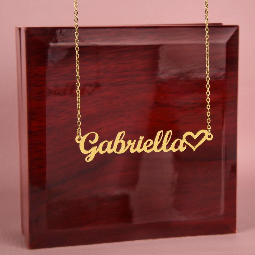 Heart name necklace