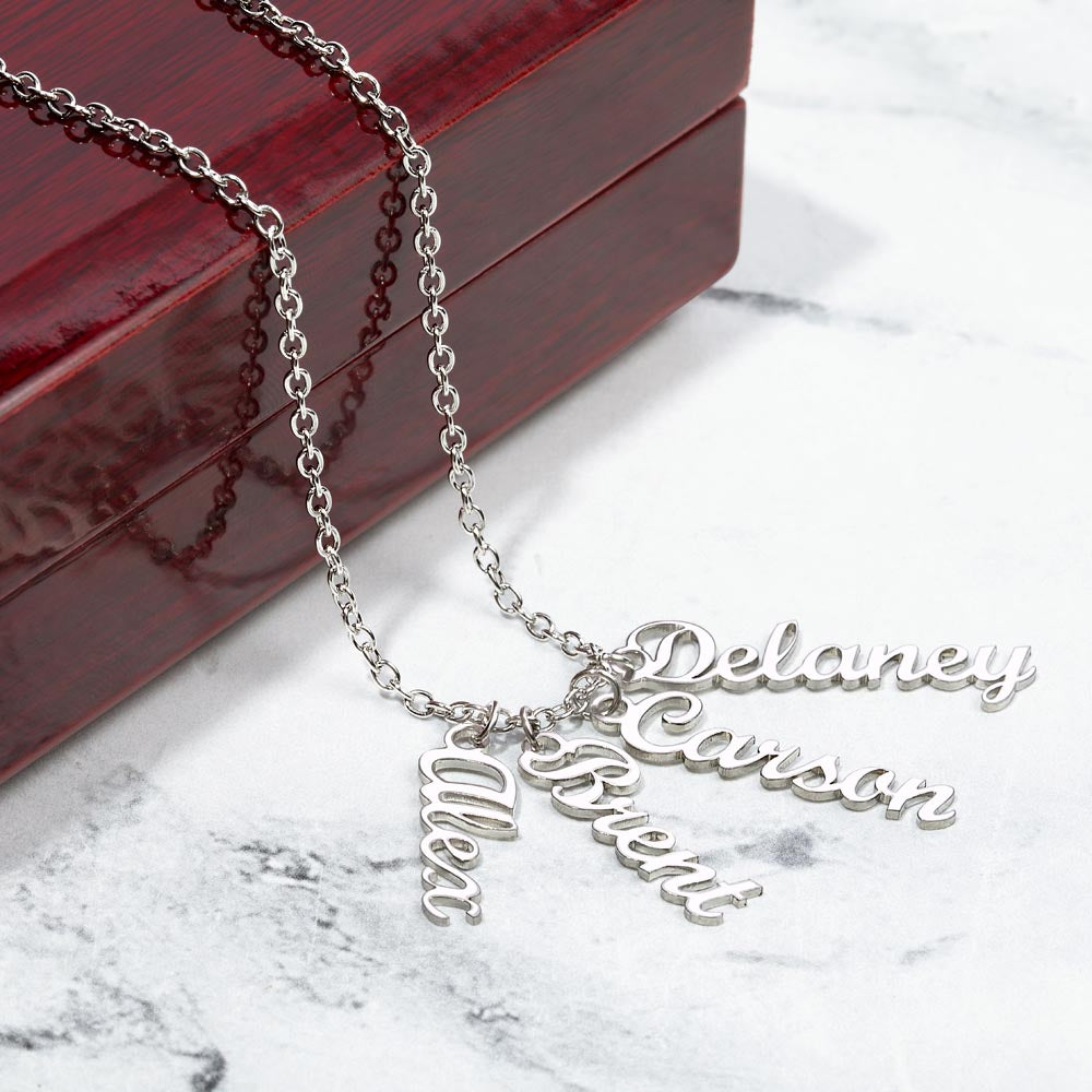 custom multi name necklace